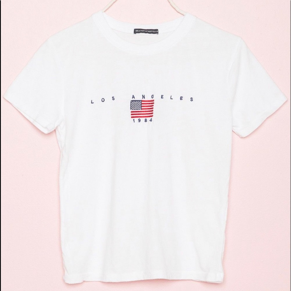 White Brandy Melville Los Angles T-shirt